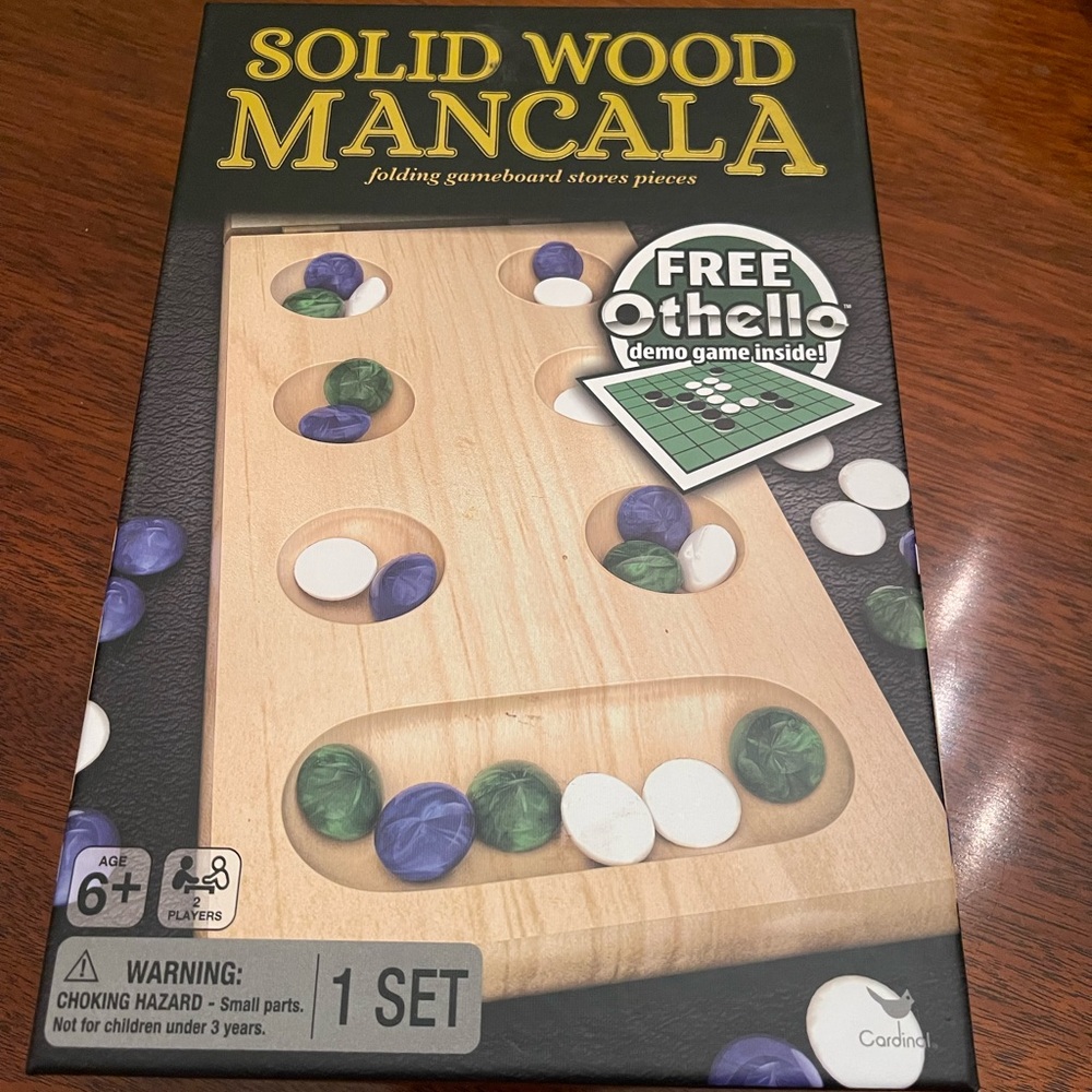 Solid wood mancala game